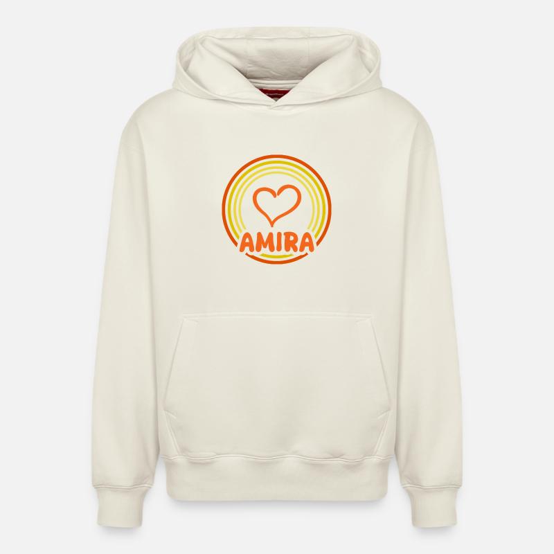 Amira comme idée de cadeau - Sweat à capuche unisexe décontracté en coton biologique – de SPREAD - blanc cassé