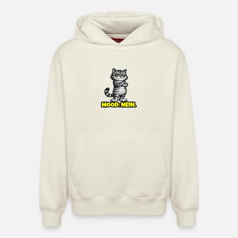 Mood: Nein. – Grumpy Katze (Chef Vibes) - Relaxed Unisex Organic Hoodie – von SPREAD - Naturweiß