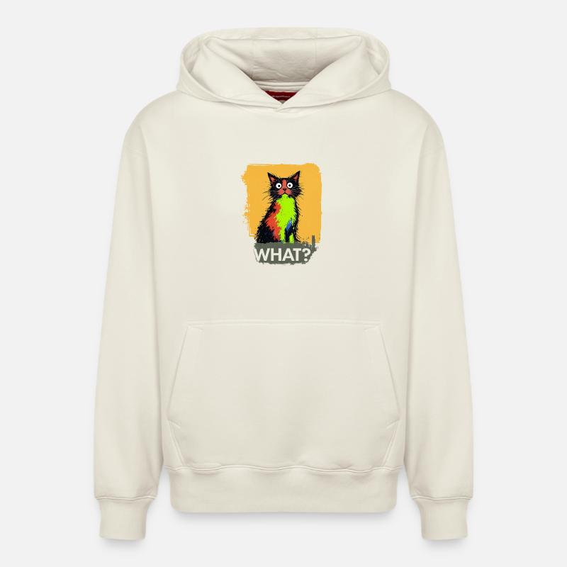 What Katze Farbexplosion - Relaxed Unisex Organic Hoodie – von SPREAD - Naturweiß
