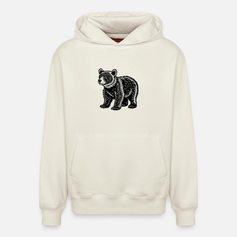 Ourson petit - Sweat à capuche unisexe décontracté en coton biologique – de SPREAD - blanc cassé