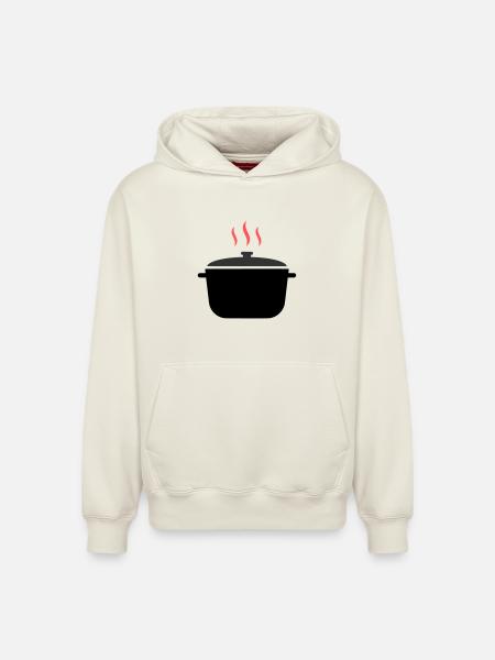 Kochtopf Dampf Kochen - Relaxed Unisex Organic Hoodie – von SPREAD - Naturweiß