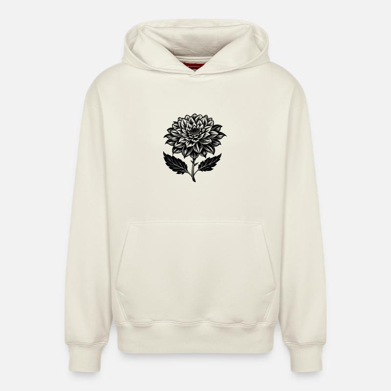 Fleur en floraison - Sweat à capuche unisexe décontracté en coton biologique – de SPREAD - blanc cassé