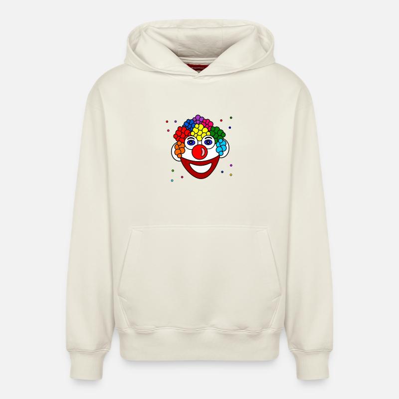 The_clown - Sweat à capuche unisexe décontracté en coton biologique – de SPREAD - blanc cassé