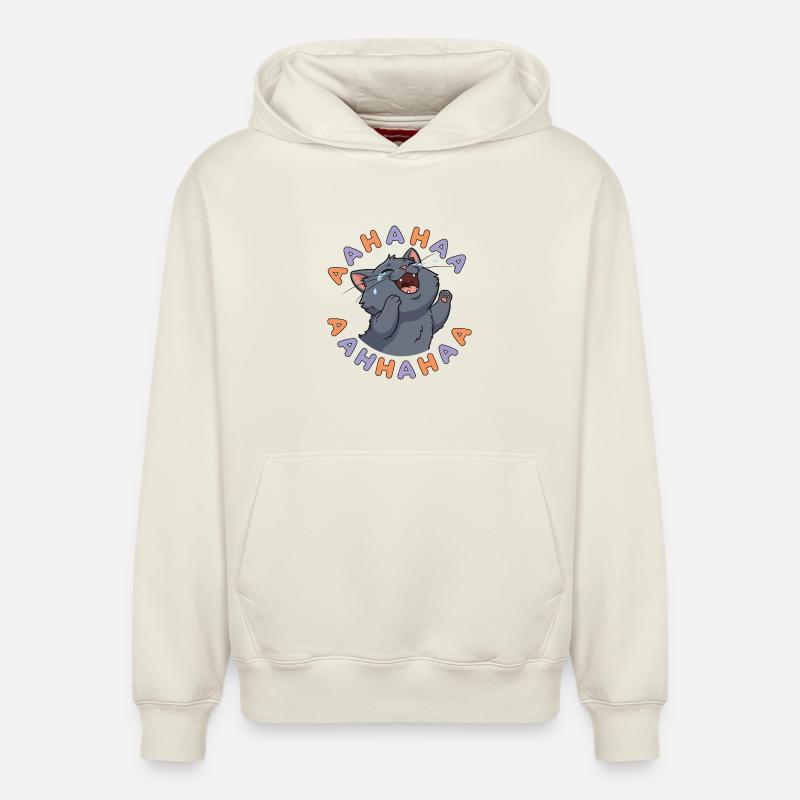 Lachende Katzenexplosion - Relaxed Unisex Organic Hoodie – von SPREAD - Naturweiß