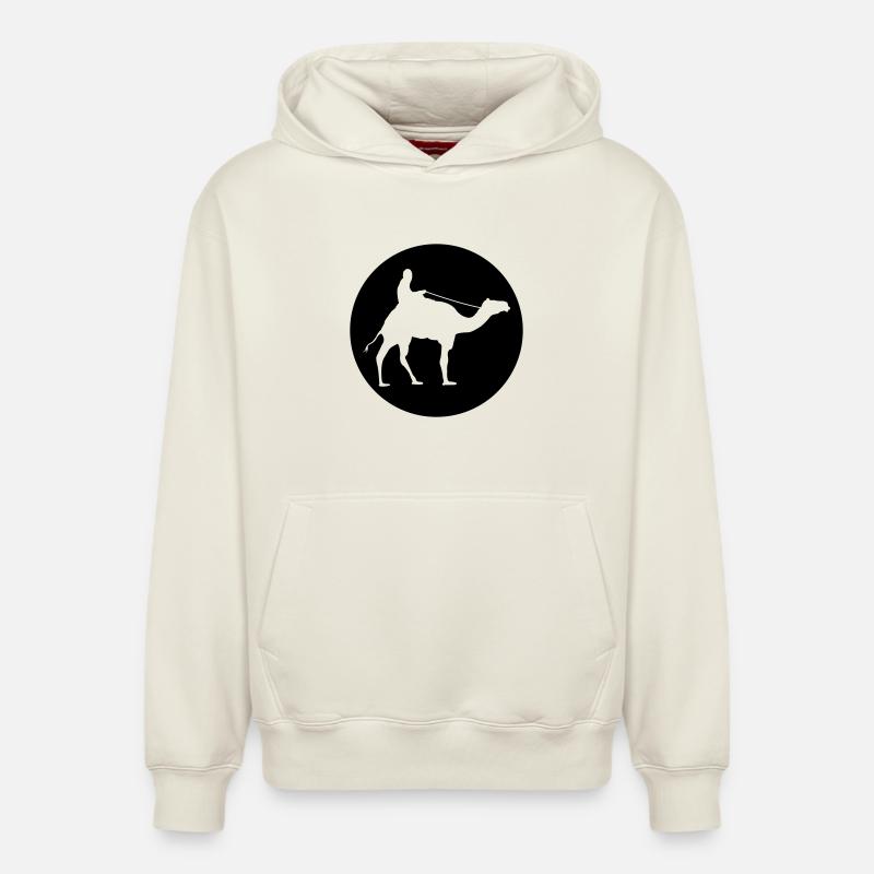 Kamel Reiten - Relaxed Unisex Organic Hoodie – von SPREAD - Naturweiß