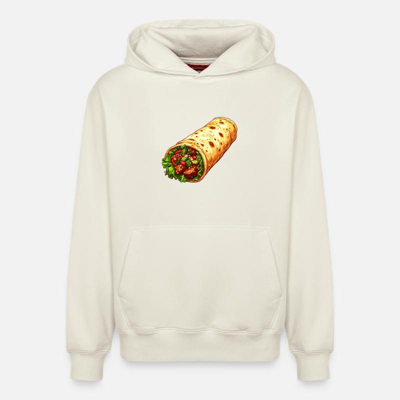 Lahmacun - Sweat à capuche unisexe décontracté en coton biologique – de SPREAD - blanc cassé
