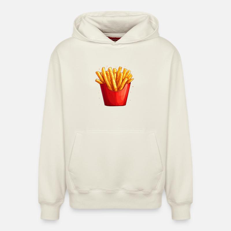 Frites - Sweat à capuche unisexe décontracté en coton biologique – de SPREAD - blanc cassé