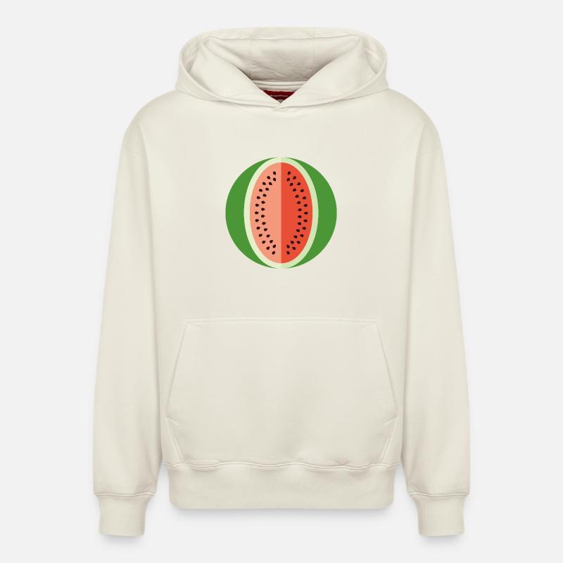 pastèque - Sweat à capuche unisexe décontracté en coton biologique – de SPREAD - blanc cassé