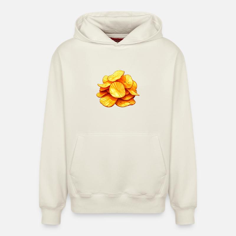 chips - Sweat à capuche unisexe décontracté en coton biologique – de SPREAD - blanc cassé