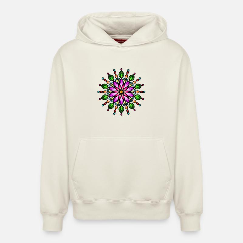Étoile arc-en-ciel tropicale - Sweat à capuche unisexe décontracté en coton biologique – de SPREAD - blanc cassé