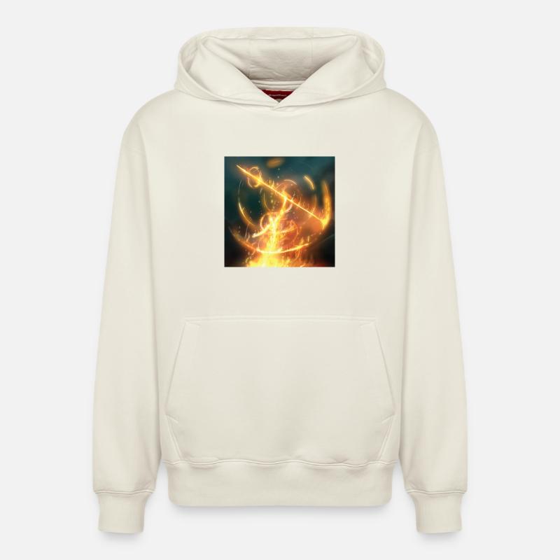 Lance de feu - Sweat à capuche unisexe décontracté en coton biologique – de SPREAD - blanc cassé