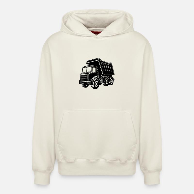 Camion-benne - Sweat à capuche unisexe décontracté en coton biologique – de SPREAD - blanc cassé