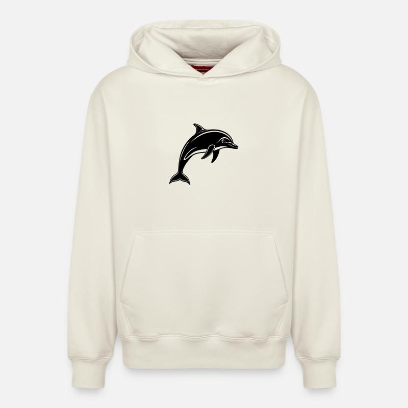 Dauphin - Sweat à capuche unisexe décontracté en coton biologique – de SPREAD - blanc cassé