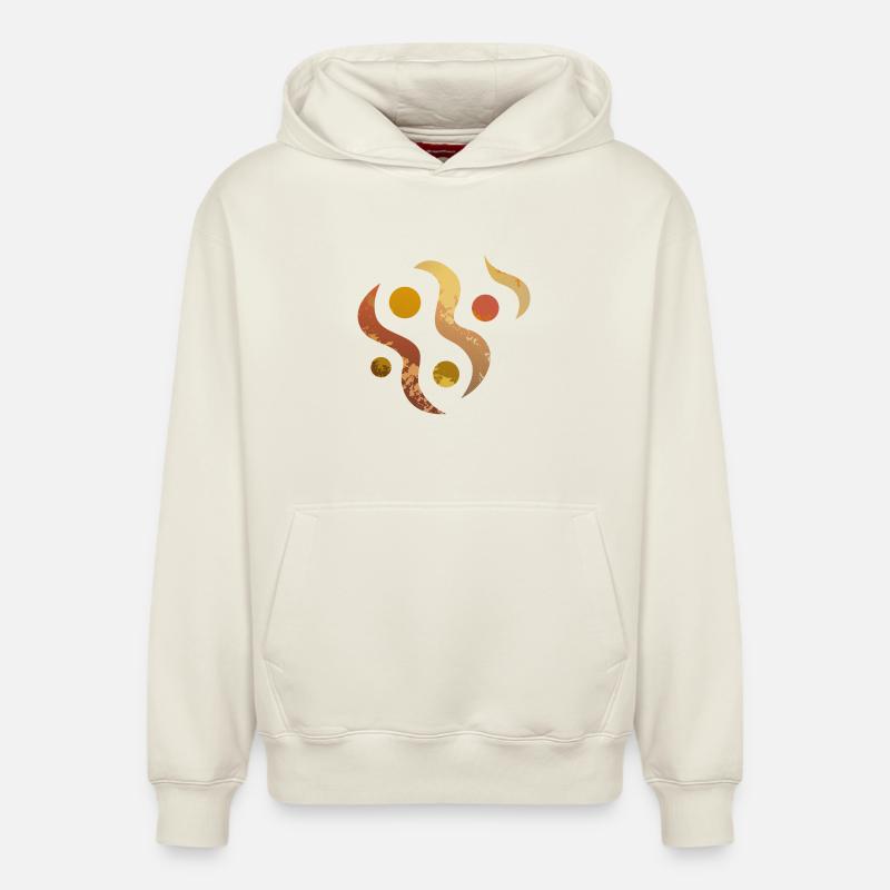 Yoga design_29 - Sweat à capuche unisexe décontracté en coton biologique – de SPREAD - blanc cassé