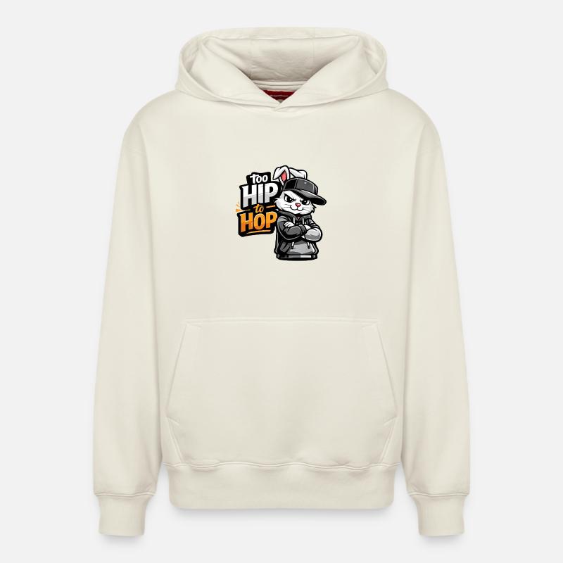 Hip Hop Bunny - Sweat à capuche unisexe décontracté en coton biologique – de SPREAD - blanc cassé