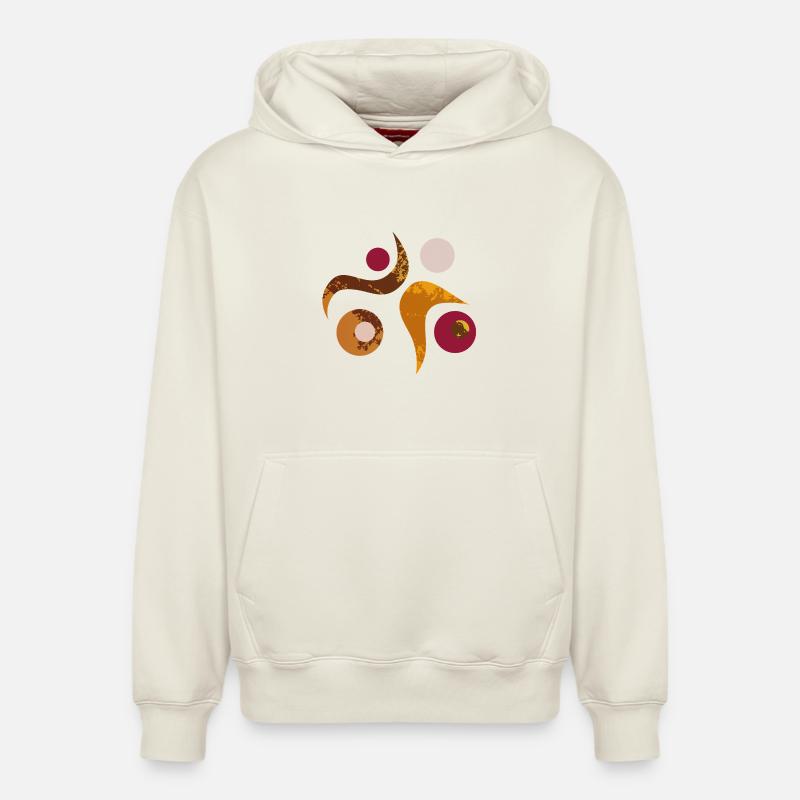 Yoga design_49 - Sweat à capuche unisexe décontracté en coton biologique – de SPREAD - blanc cassé
