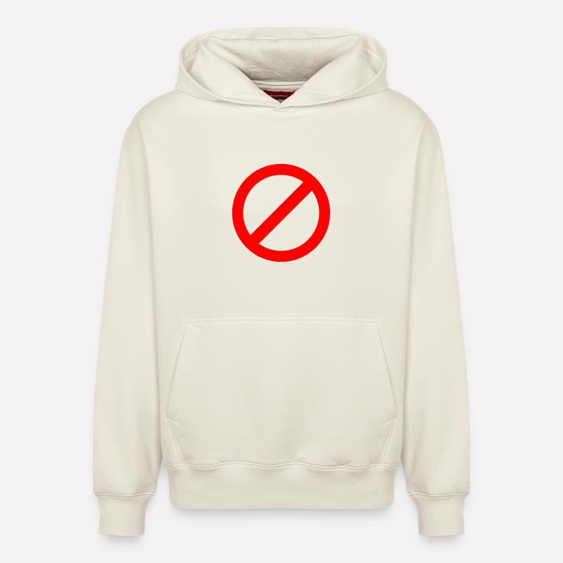 Interdit - Sweat à capuche unisexe décontracté en coton biologique – de SPREAD - blanc cassé