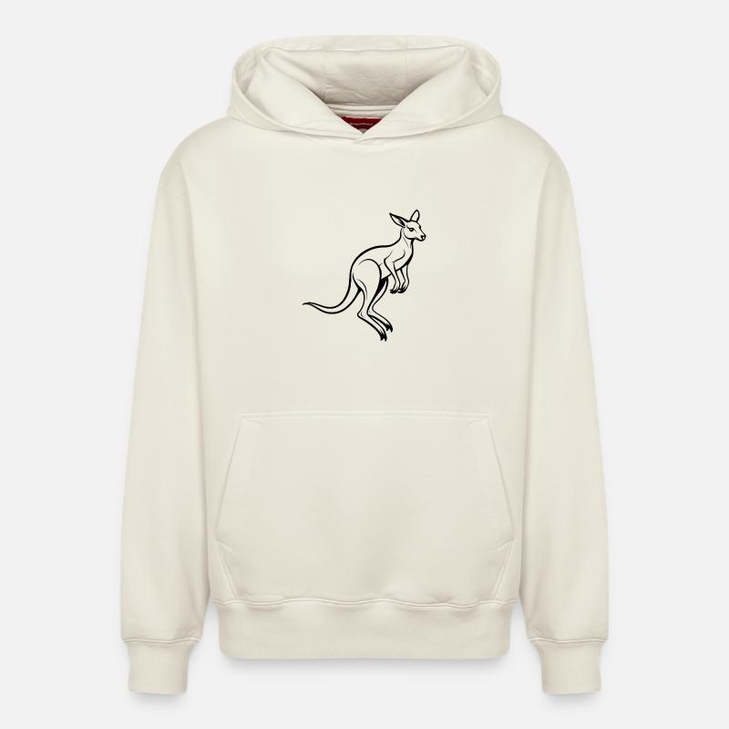 Saut de kangourou - Sweat à capuche unisexe décontracté en coton biologique – de SPREAD - blanc cassé