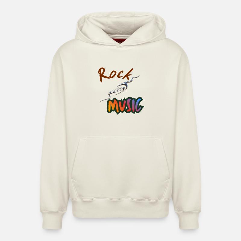Musique rock - Sweat à capuche unisexe décontracté en coton biologique – de SPREAD - blanc cassé