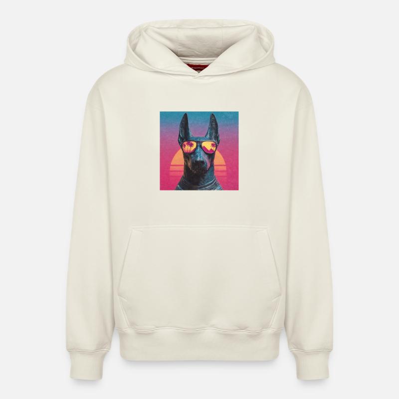 Anubis Synthwave - God on Vacation - Relaxed Unisex Organic Hoodie – by SPREAD - off white