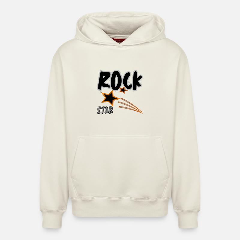 Rock Star - Sweat à capuche unisexe décontracté en coton biologique – de SPREAD - blanc cassé