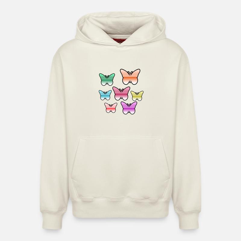 Schnetterlinge - Sweat à capuche unisexe décontracté en coton biologique – de SPREAD - blanc cassé
