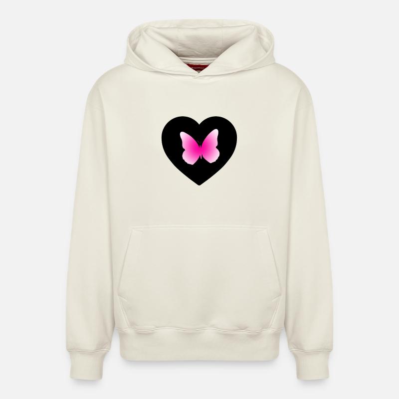 Papillon - Sweat à capuche unisexe décontracté en coton biologique – de SPREAD - blanc cassé