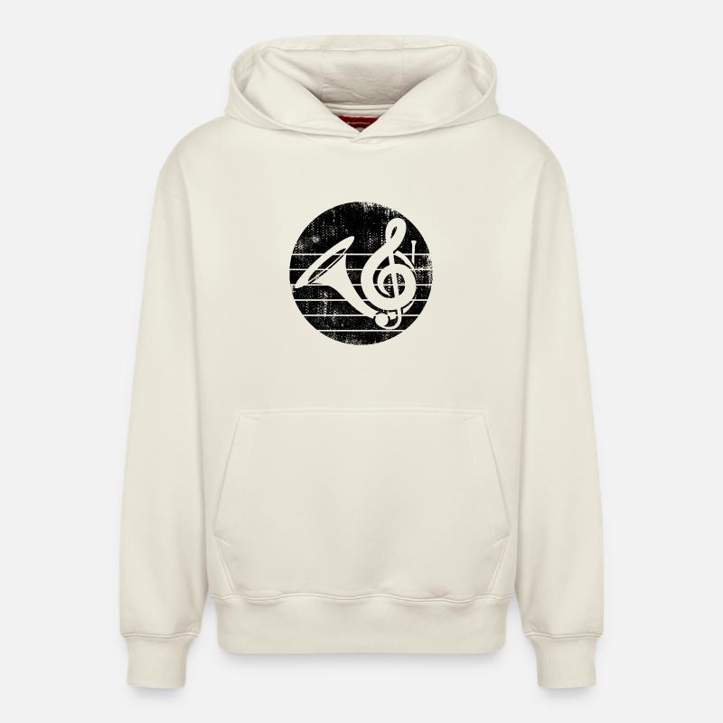 Clairon - Sweat à capuche unisexe décontracté en coton biologique – de SPREAD - blanc cassé