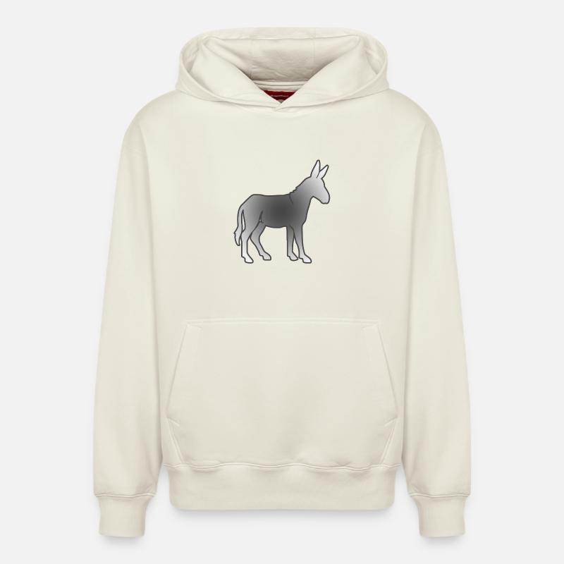 âne - Sweat à capuche unisexe décontracté en coton biologique – de SPREAD - blanc cassé