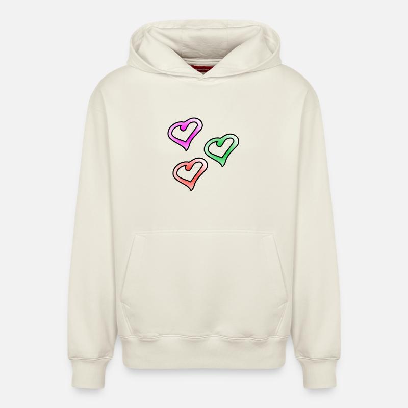 Cœur - Sweat à capuche unisexe décontracté en coton biologique – de SPREAD - blanc cassé