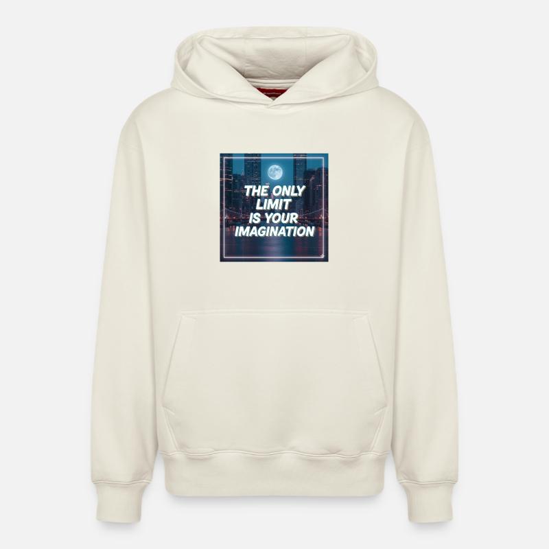 Seule votre imagination pose des limites - Sweat à capuche unisexe décontracté en coton biologique – de SPREAD - blanc cassé