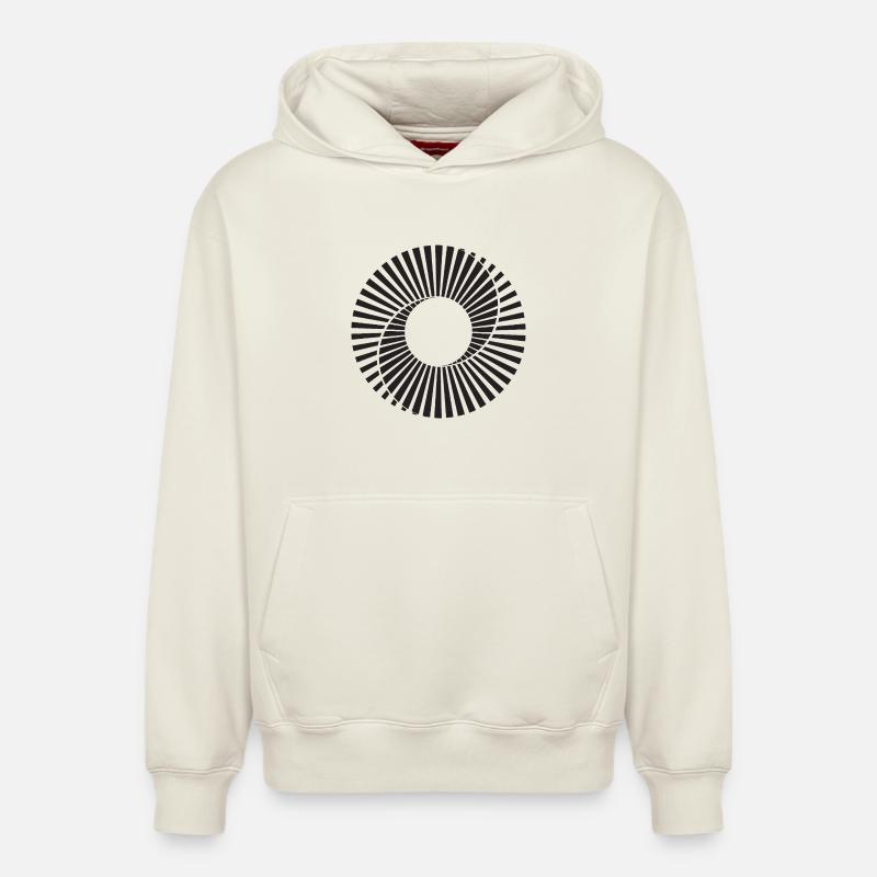 Conception en spirale scanimation - Sweat à capuche unisexe décontracté en coton biologique – de SPREAD - blanc cassé