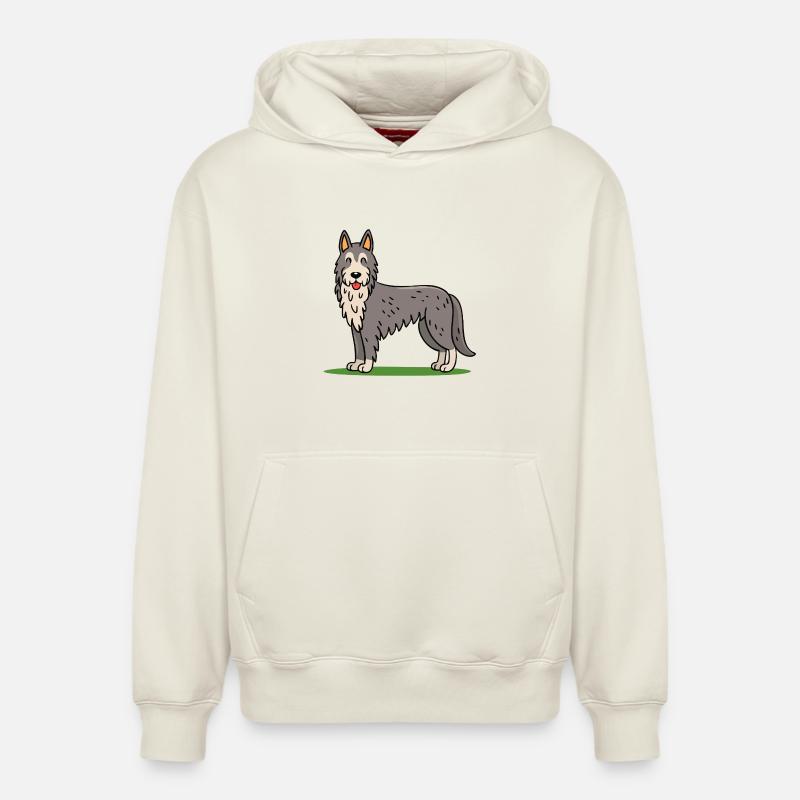 Irischer Wolfshund (Comic) - Relaxed Unisex Organic Hoodie – von SPREAD - Naturweiß