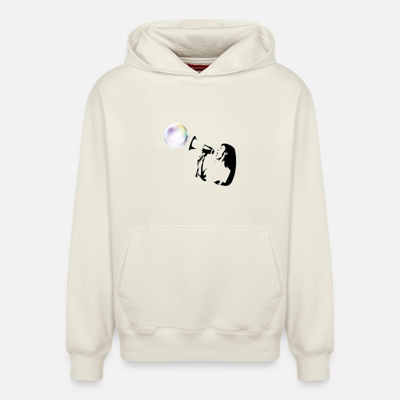 Bubble shot - Sweat à capuche unisexe décontracté en coton biologique – de SPREAD - blanc cassé