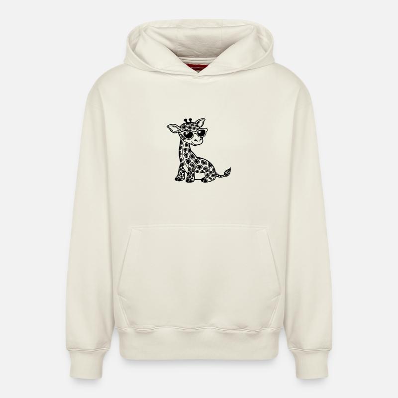 De jolies bébés girafes - Sweat à capuche unisexe décontracté en coton biologique – de SPREAD - blanc cassé