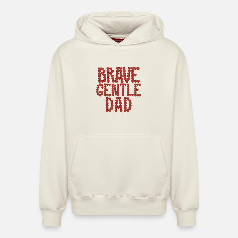 Papa courageux et doux - Sweat à capuche unisexe décontracté en coton biologique – de SPREAD - blanc cassé