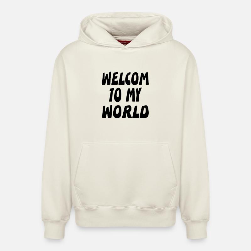 Bienvenue - Sweat à capuche unisexe décontracté en coton biologique – de SPREAD - blanc cassé