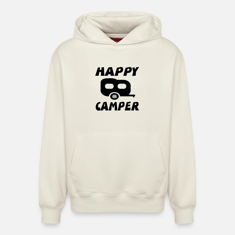 Campeur - Sweat à capuche unisexe décontracté en coton biologique – de SPREAD - blanc cassé