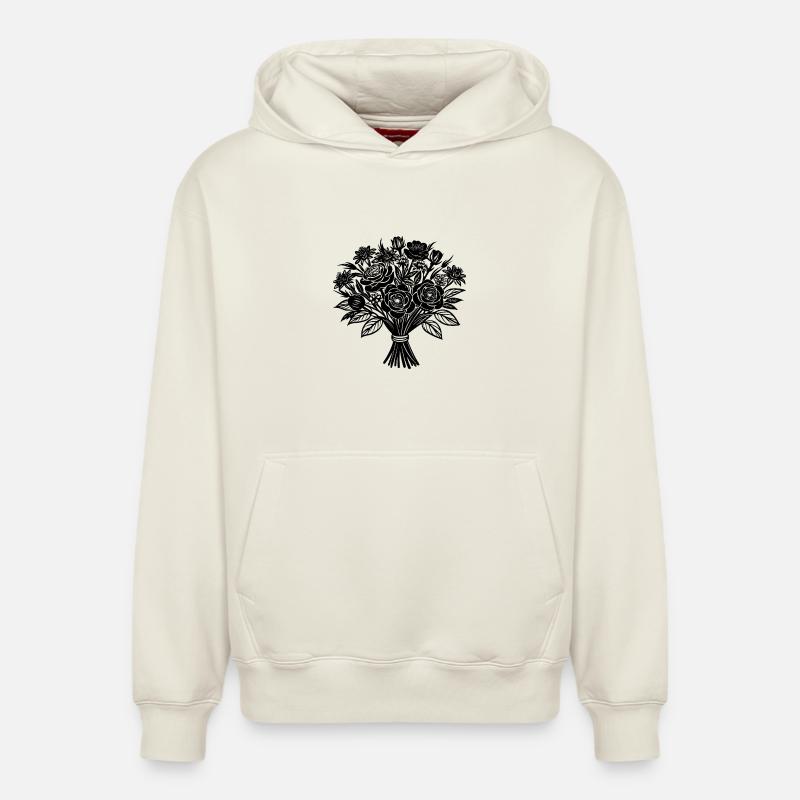 bouquet de fleurs - Sweat à capuche unisexe décontracté en coton biologique – de SPREAD - blanc cassé
