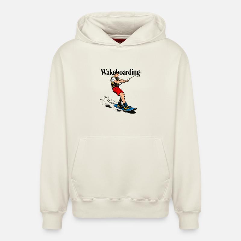 Wakeboarder - Sweat à capuche unisexe décontracté en coton biologique – de SPREAD - blanc cassé
