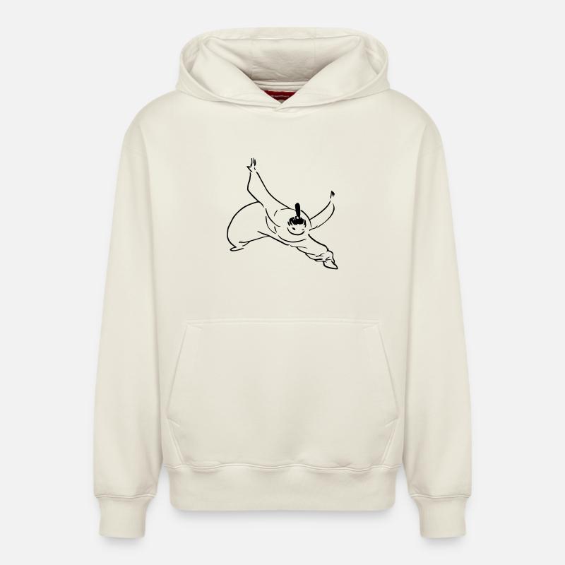 Kung-fu - Sweat à capuche unisexe décontracté en coton biologique – de SPREAD - blanc cassé