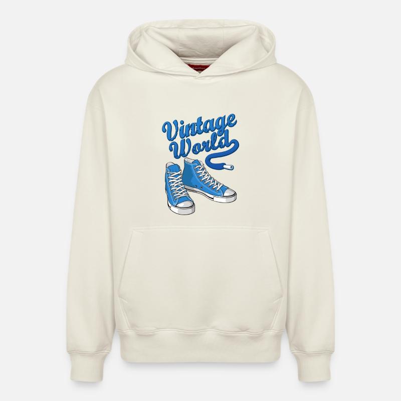 Baskets bleu cru - Sweat à capuche unisexe décontracté en coton biologique – de SPREAD - blanc cassé