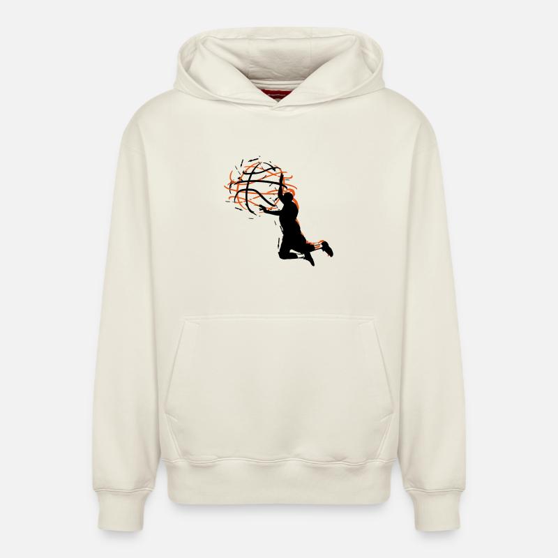 basketball - Sweat à capuche unisexe décontracté en coton biologique – de SPREAD - blanc cassé