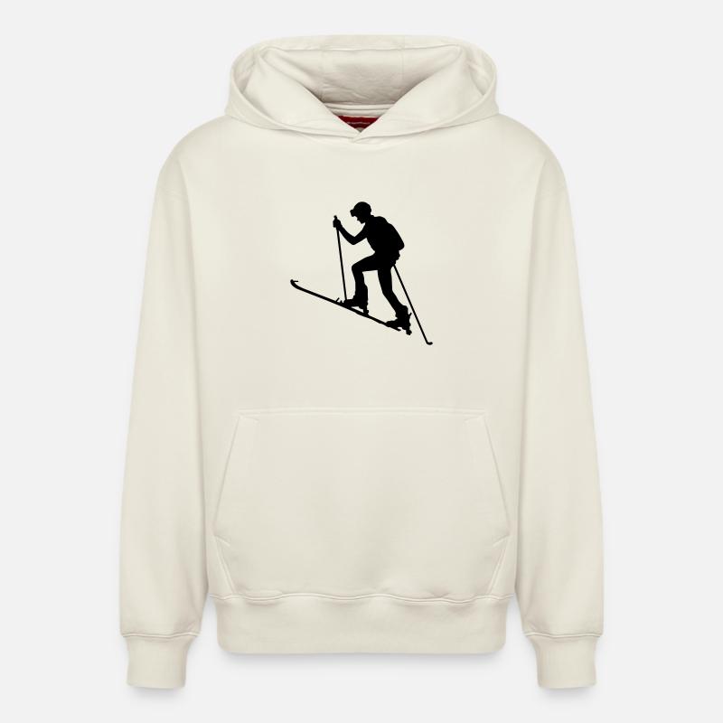 skialpinism - Sweat à capuche unisexe décontracté en coton biologique – de SPREAD - blanc cassé