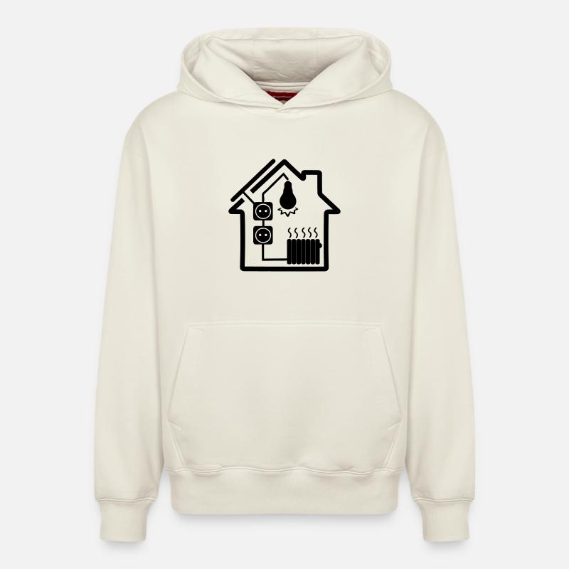 Maison à énergie solaire - Sweat à capuche unisexe décontracté en coton biologique – de SPREAD - blanc cassé