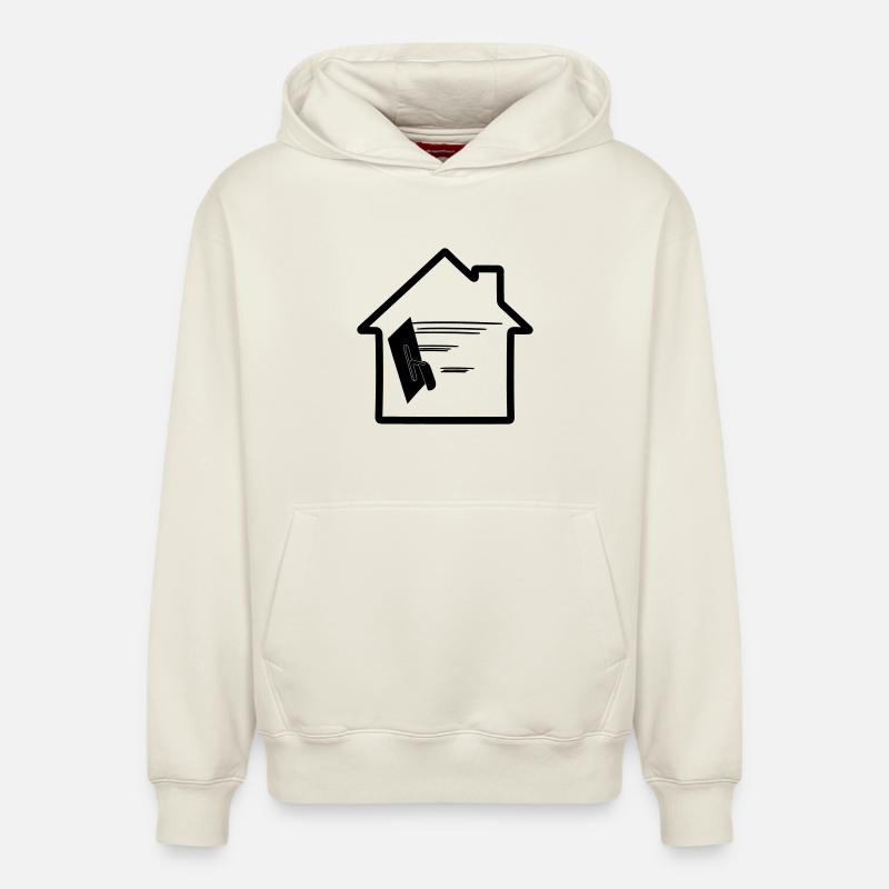 Maison de plâtrier - Sweat à capuche unisexe décontracté en coton biologique – de SPREAD - blanc cassé