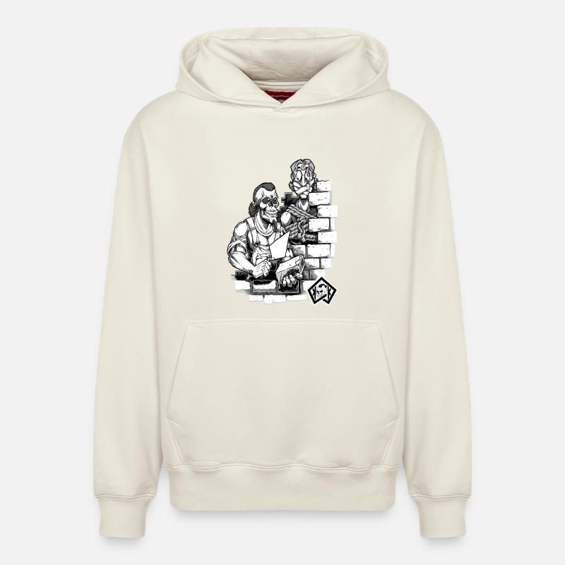 Maçon, maître maçon, artisan - Sweat à capuche unisexe décontracté en coton biologique – de SPREAD - blanc cassé