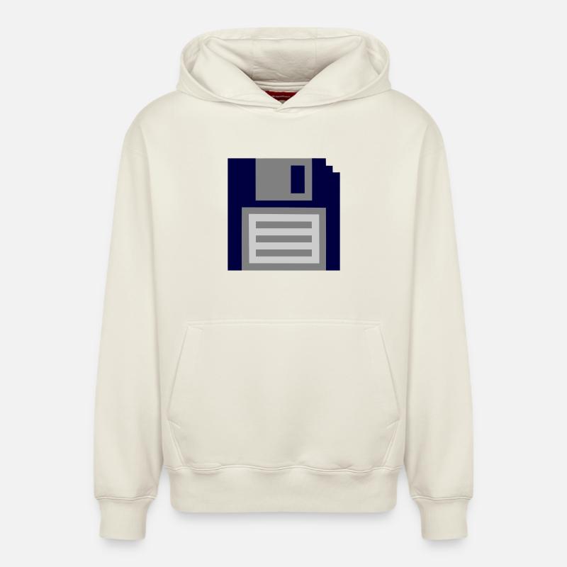 Disquette - Sweat à capuche unisexe décontracté en coton biologique – de SPREAD - blanc cassé