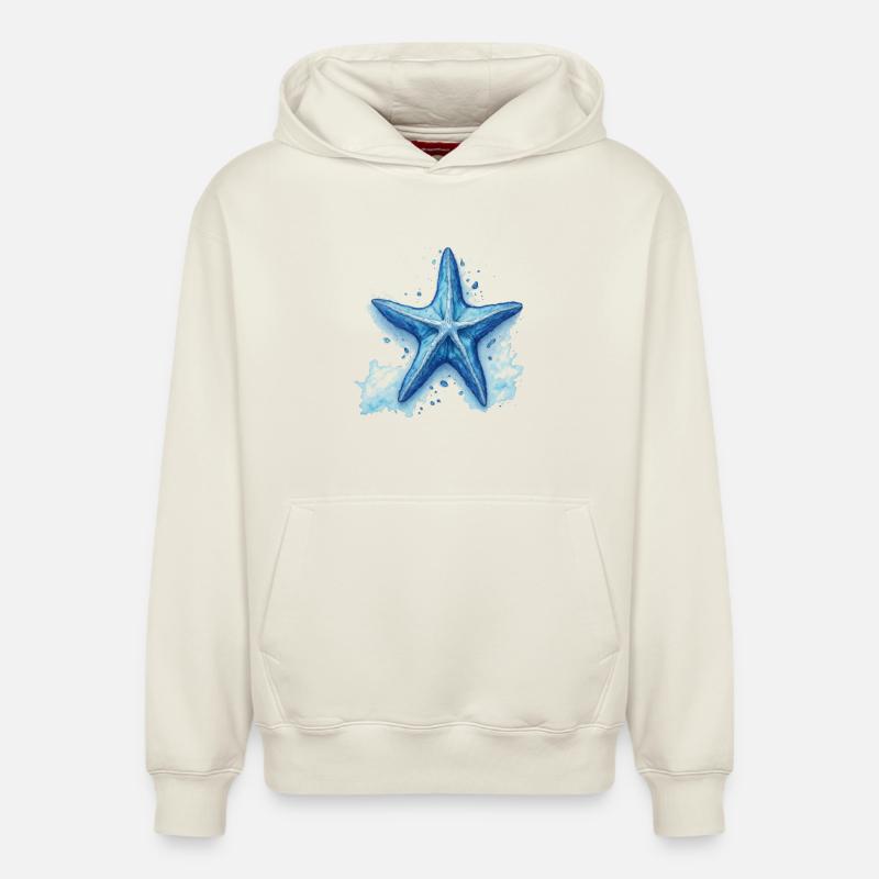Étoile de mer - Sweat à capuche unisexe décontracté en coton biologique – de SPREAD - blanc cassé