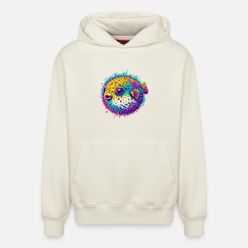 Blowfish - Sweat à capuche unisexe décontracté en coton biologique – de SPREAD - blanc cassé